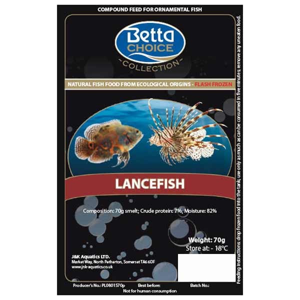 Betta Choice Lancefish Blister Pack 1 Betta Choice Lancefish Blister Pack