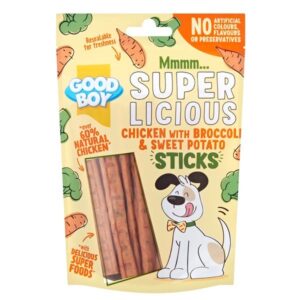 Good Boy Super Licious Chicken With Broccoli & Sweet Potato Sticks 100g Dog Treat