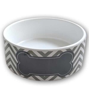 Happy Pet Chevron Pet Bowl Grey Large