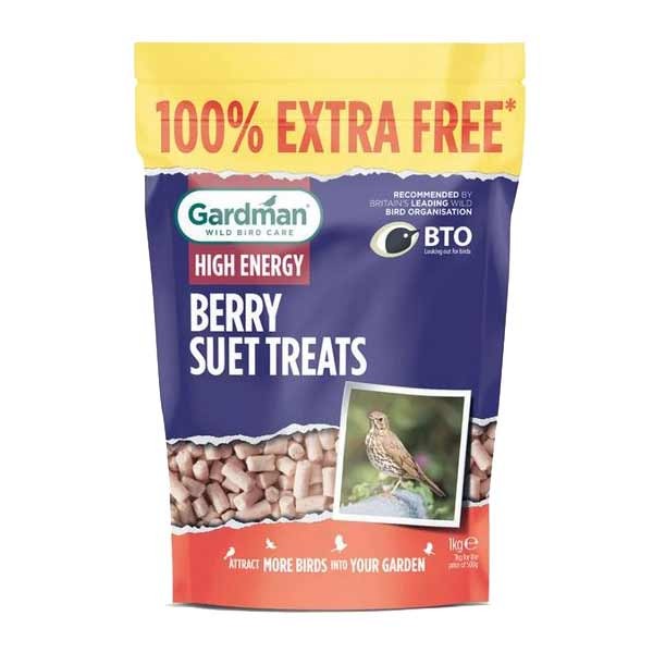 Gardman Wild Bird Care Berry Suet Treats 500g + 500g Free 1 Gardman Wild Bird Care Berry Suet Treats 500g + 500g Free
