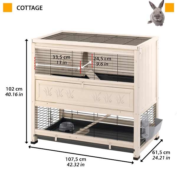 Ferplast Cottage Medium Indoor Rabbit Hutch 2 Ferplast Cottage Medium Indoor Rabbit Hutch - Image 2