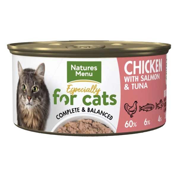 Natures Menu Chicken Salmon & Tuna Adult 1x85g Wet Cat Food 1 Natures Menu Chicken Salmon & Tuna Adult 1x85g Wet Cat Food