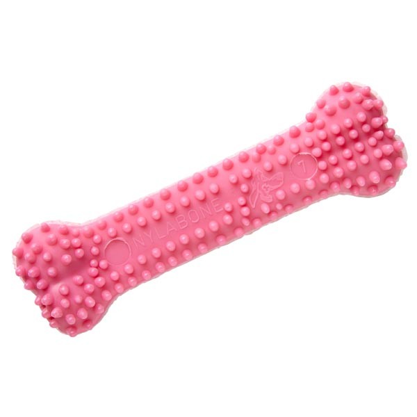 Nylabone Puppy Dental Bone Pink Chicken Extra Small 2 Nylabone Puppy Dental Bone Pink Chicken Extra Small - Image 2