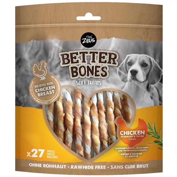 Zeus Better Bones Chicken & Rosemary Wrapped Twists 27 Pack Dog Treat 1 Zeus Better Bones Chicken & Rosemary Wrapped Twists 27 Pack Dog Treat