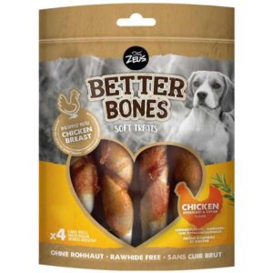 Zeus Better Bones Chicken & Rosemary Large Rolls 4 Pack Dog Treat