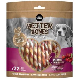 Zeus Better Bones Duck & Cranberry Wrapped Twists 27 Pack Dog Treat
