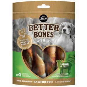 Zeus Better Bones Lamb & Mint Large Rolls 4 Pack Dog Treat