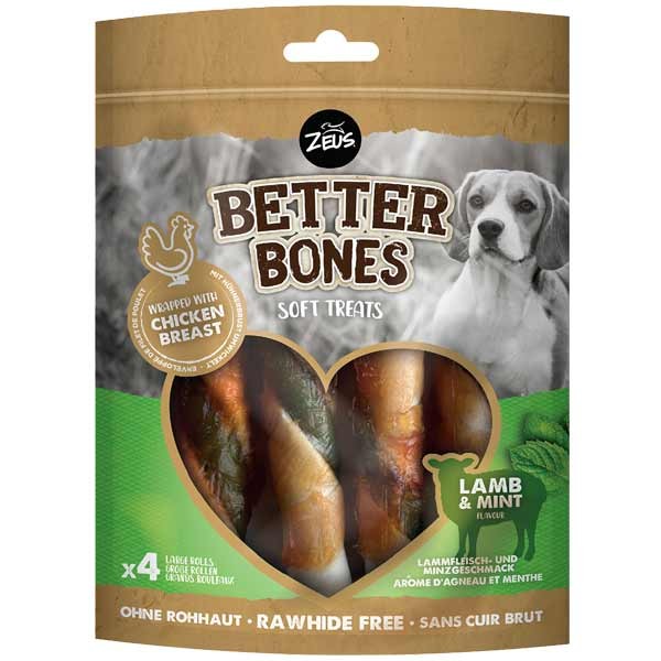 Zeus Better Bones Lamb & Mint Large Rolls 4 Pack Dog Treat 1 Zeus Better Bones Lamb & Mint Large Rolls 4 Pack Dog Treat