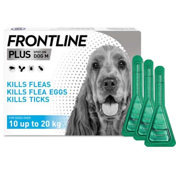Frontline Plus Flea & Tick Treatment for Medium Dogs 3 Pipette 1 Frontline Plus Flea & Tick Treatment for Medium Dogs 3 Pipette