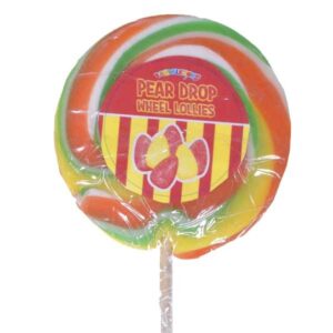McAdams Kandelicious Large Wheel Pear Drop Lolly 75g