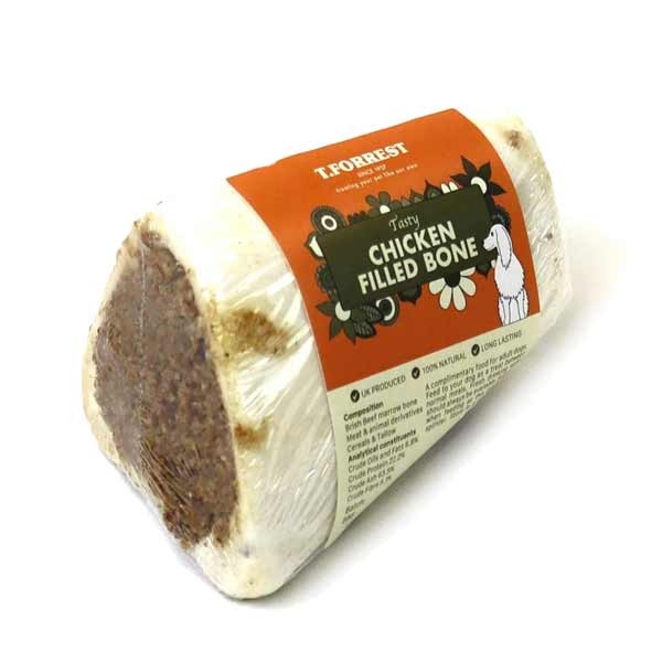 T.Forest Filled Bone Tasty Chicken Flavour Single Dog Treat 1 T.Forest Filled Bone Tasty Chicken Flavour Single Dog Treat