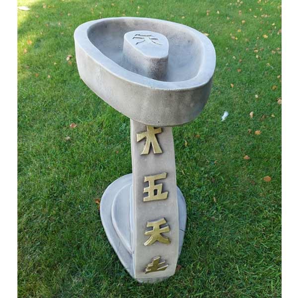 Curved Oriental Stone Bird Bath 55cm 3 Curved Oriental Stone Bird Bath 55cm - Image 3