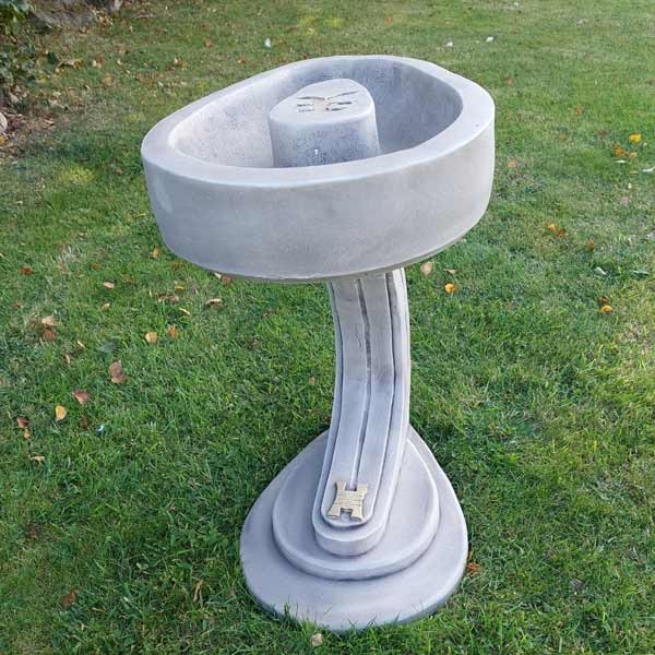 Curved Oriental Stone Bird Bath 55cm 4 Curved Oriental Stone Bird Bath 55cm - Image 4