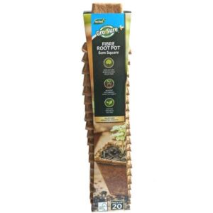 Gro-Sure Fibre Pots Square 6cm 20 Pack