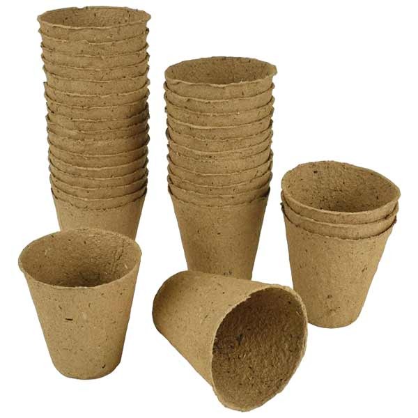 Gro-Sure Fibre Pots Round 8cm 12 Pack 2 Gro-Sure Fibre Pots Round 8cm 12 Pack - Image 2