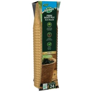 Gro-Sure Fibre Pots Round 6cm 24 Pack