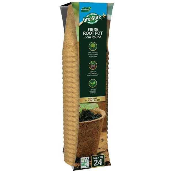 Gro-Sure Fibre Pots Round 6cm 24 Pack 1 Gro-Sure Fibre Pots Round 6cm 24 Pack