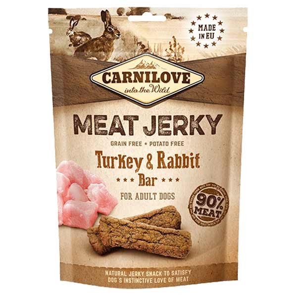 Carnilove Jerky Turkey & Rabbit Bar 100g Dog Treat 1 Carnilove Jerky Turkey & Rabbit Bar 100g Dog Treat