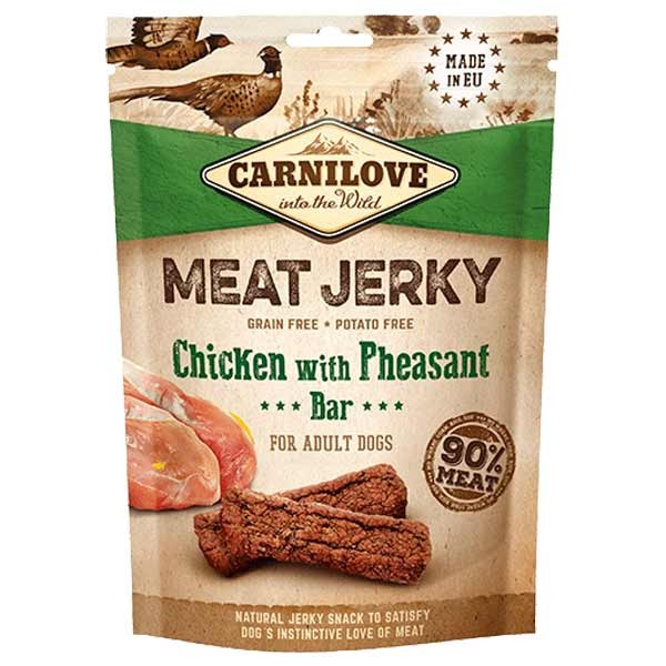 Carnilove Jerky Chicken with Pheasant Bar 100g Dog Treat 1 Carnilove Jerky Chicken with Pheasant Bar 100g Dog Treat
