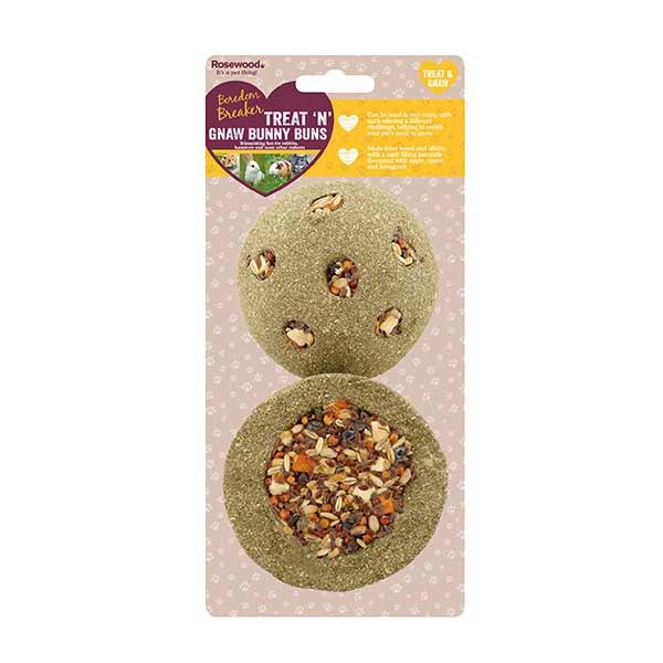 Rosewood Boredom Breaker Treat 'n' Gnaw Bunny Buns 2 pack 1 Rosewood Boredom Breaker Treat 'n' Gnaw Bunny Buns 2 pack