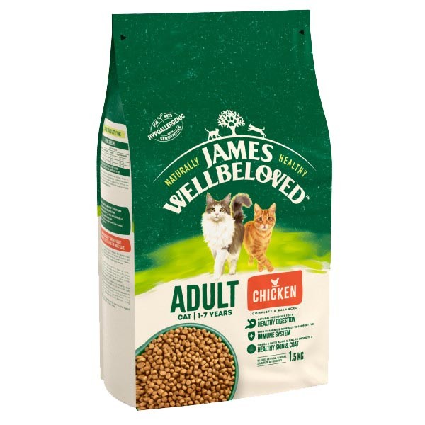 James Wellbeloved Chicken & Rice Adult 1.5kg Dry Cat Food 1 James Wellbeloved Chicken & Rice Adult 1.5kg Dry Cat Food