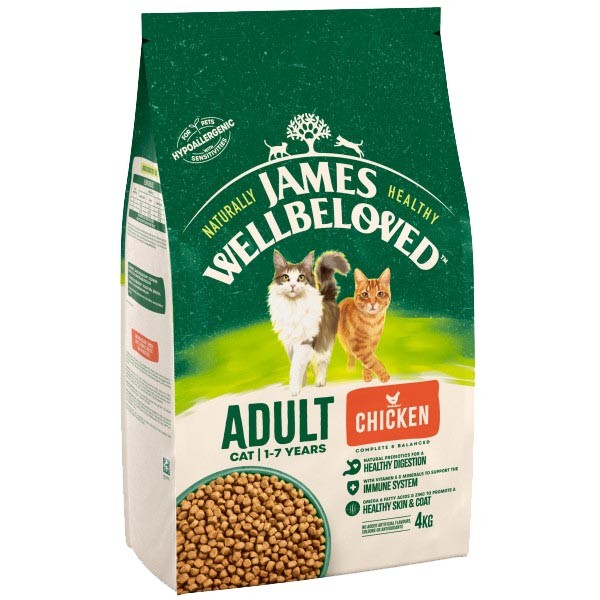James Wellbeloved Chicken & Rice Adult 4kg Dry Cat Food 1 James Wellbeloved Chicken & Rice Adult 4kg Dry Cat Food