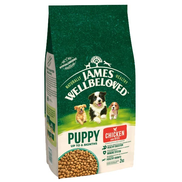 James Wellbeloved Chicken & Rice Puppy 2kg Dry Dog Food 1 James Wellbeloved Chicken & Rice Puppy 2kg Dry Dog Food