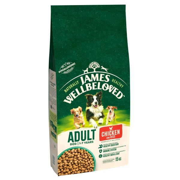 James Wellbeloved Chicken & Rice Adult 15kg Dry Dog Food 1 James Wellbeloved Chicken & Rice Adult 15kg Dry Dog Food
