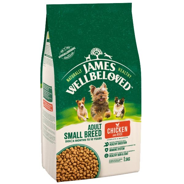 James Wellbeloved Small Breed Chicken & Rice Adult 1.5kg Dry Dog Food 1 James Wellbeloved Small Breed Chicken & Rice Adult 1.5kg Dry Dog Food