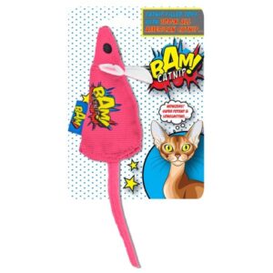 Bam! Catnip Filled Pink Mouse Cat Toy