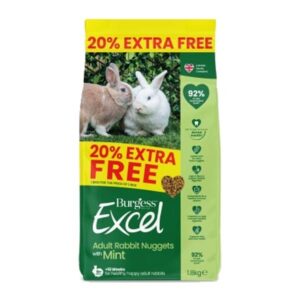 Burgess Excel Rabbit Mint Nuggets 1.5kg + 20% Extra Free