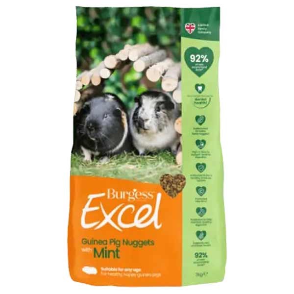 Burgess Excel Guinea Pig Nuggets Mint 3kg 1 Burgess Excel Guinea Pig Nuggets Mint 3kg
