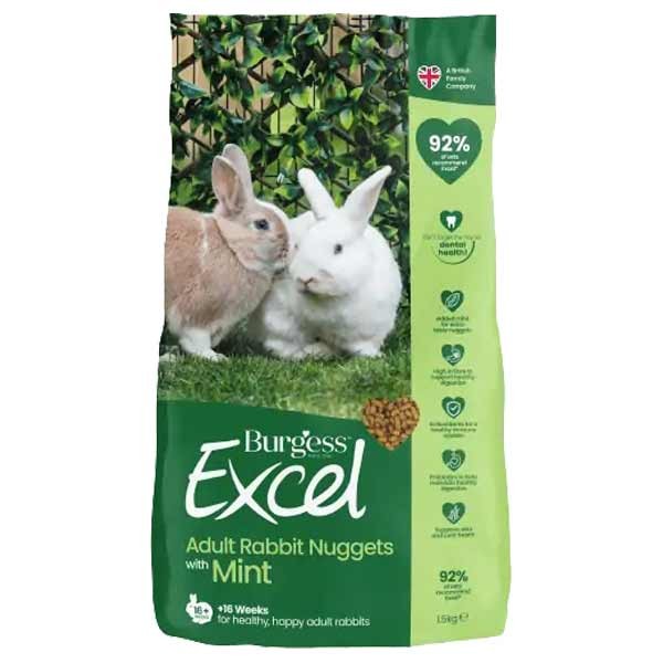 Burgess Excel Rabbit Mint Nuggets 3kg 1 Burgess Excel Rabbit Mint Nuggets 3kg