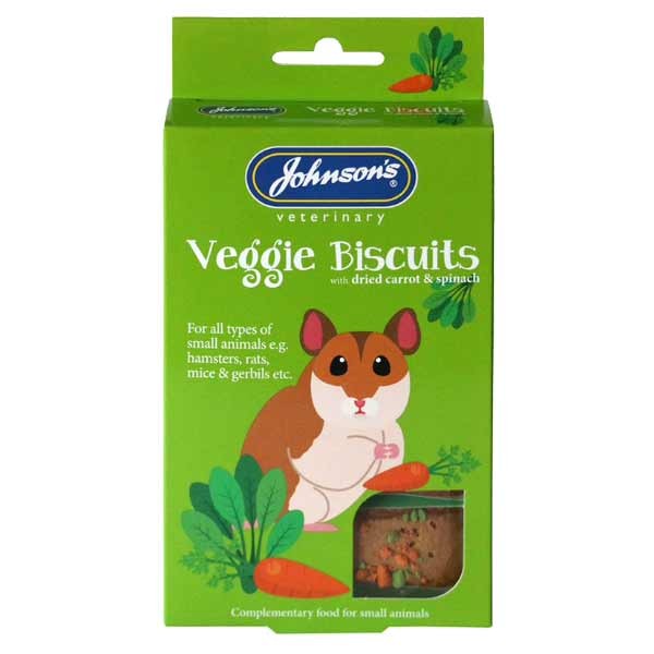 Johnson's Veggie Biscuits with Dried Carrot & Spinach for Small Animals 5 pack 1 Johnson's Veggie Biscuits with Dried Carrot & Spinach for Small Animals 5 pack