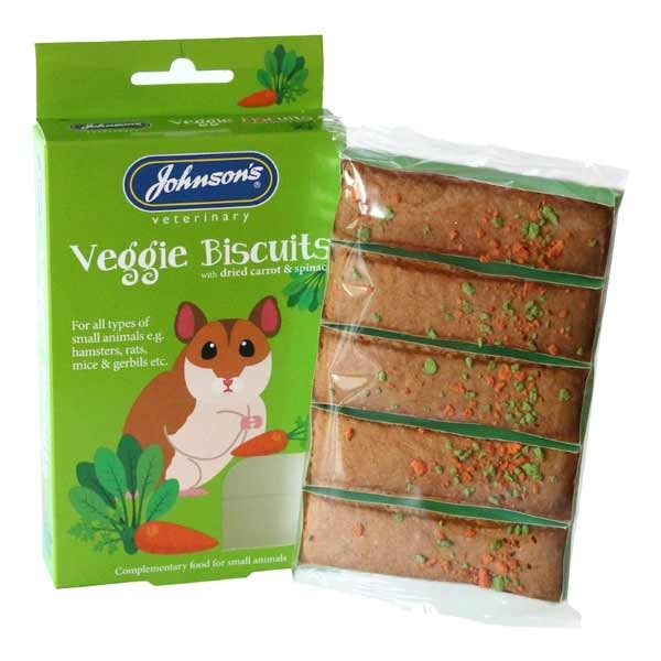 Johnson's Veggie Biscuits with Dried Carrot & Spinach for Small Animals 5 pack 2 Johnson's Veggie Biscuits with Dried Carrot & Spinach for Small Animals 5 pack - Image 2