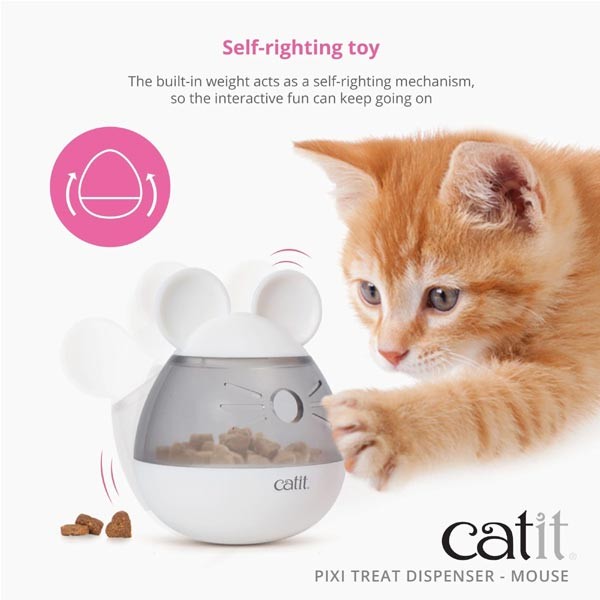 Catit Pixi Treat Dispenser Mouse Cat Toy 2 Catit Pixi Treat Dispenser Mouse Cat Toy - Image 2