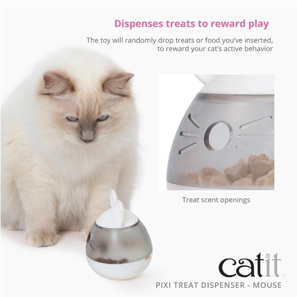 Catit Pixi Treat Dispenser Mouse Cat Toy 3 Catit Pixi Treat Dispenser Mouse Cat Toy - Image 3