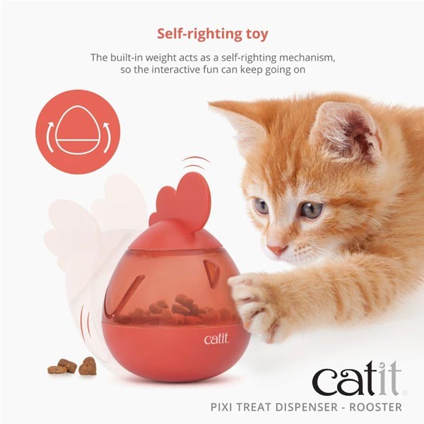 Catit Pixi Treat Dispenser Rooster Cat Toy 2 Catit Pixi Treat Dispenser Rooster Cat Toy - Image 2