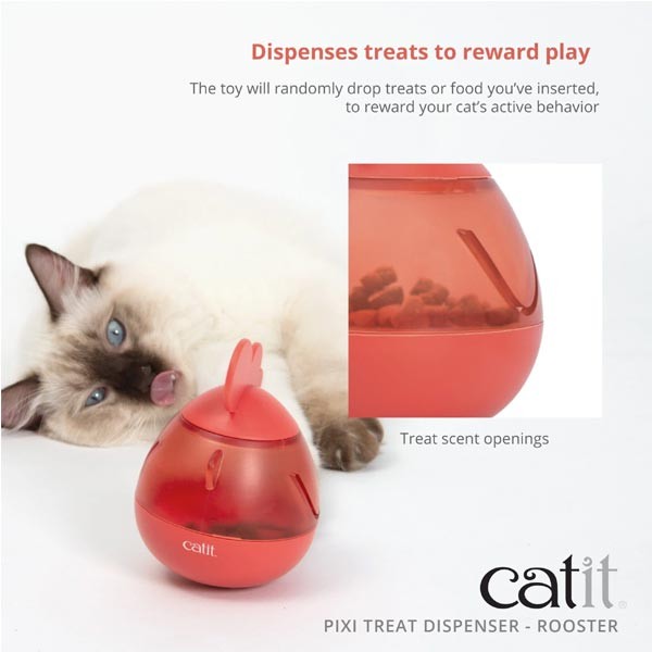 Catit Pixi Treat Dispenser Rooster Cat Toy 3 Catit Pixi Treat Dispenser Rooster Cat Toy - Image 3