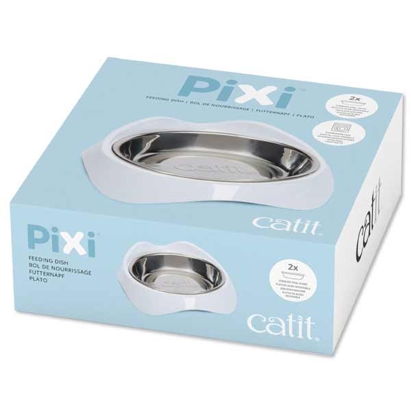 Catit Pixi Single Feeding Dish White 2 Catit Pixi Single Feeding Dish White - Image 2