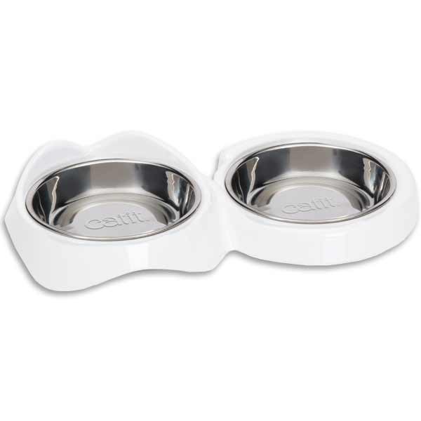 Catit Pixi Double Feeding Dish White 1 Catit Pixi Double Feeding Dish White