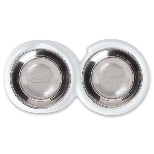 Catit Pixi Double Feeding Dish White 6 Catit Pixi Double Feeding Dish White - Image 6