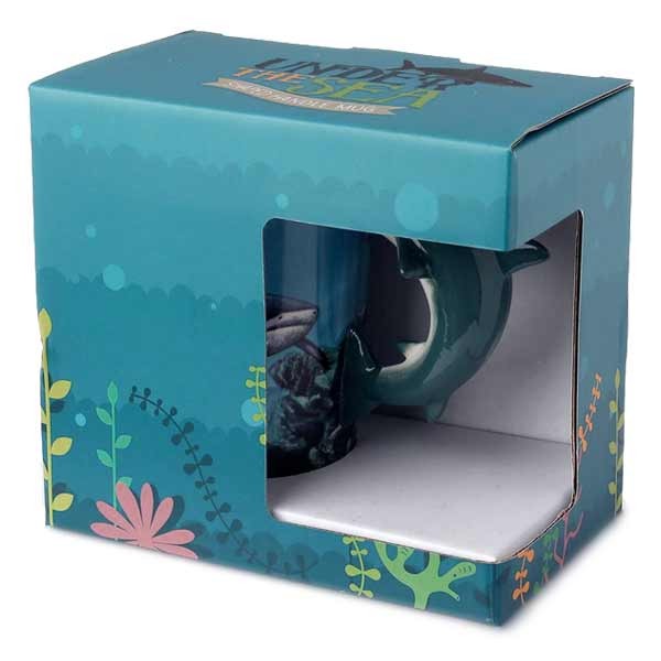 Shark Shaped Handle Mug With Underwater Decal 2 Shark Shaped Handle Mug With Underwater Decal - Image 2