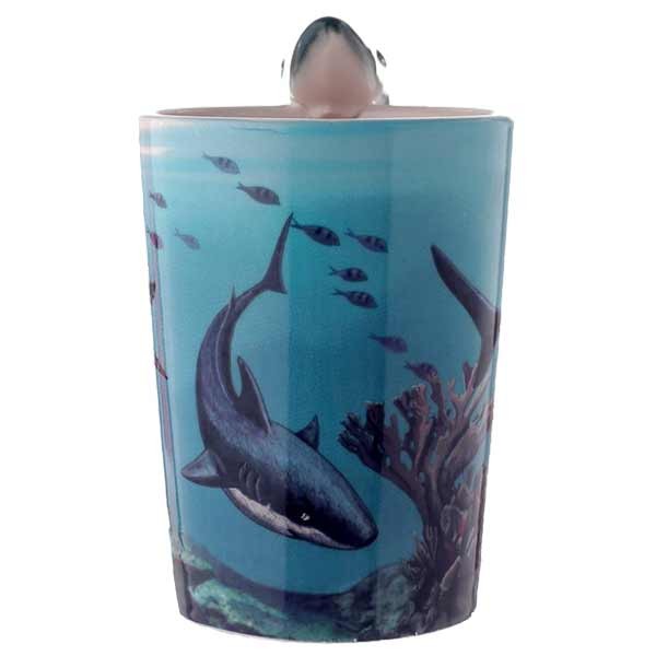 Shark Shaped Handle Mug With Underwater Decal 3 Shark Shaped Handle Mug With Underwater Decal - Image 3