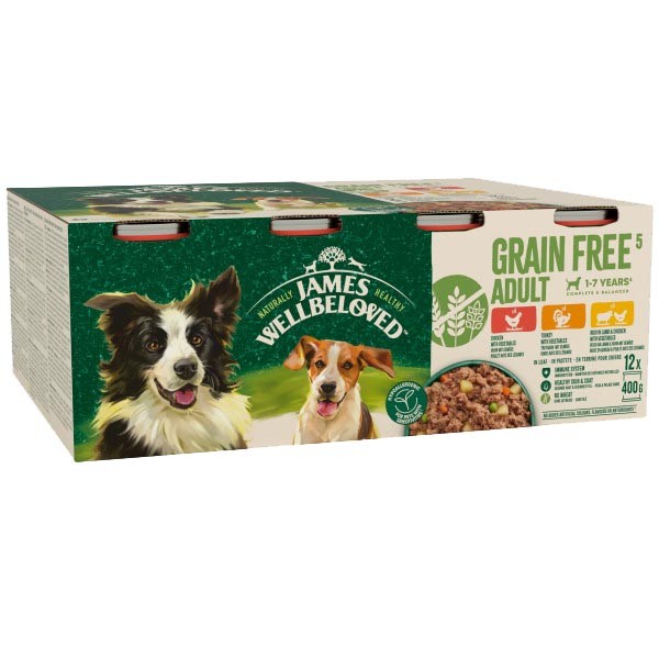 James Wellbeloved Grain Free Turkey, Lamb & Chicken in Loaf Adult 12x400g Wet Food 1 James Wellbeloved Grain Free Turkey, Lamb & Chicken in Loaf Adult 12x400g Wet Food
