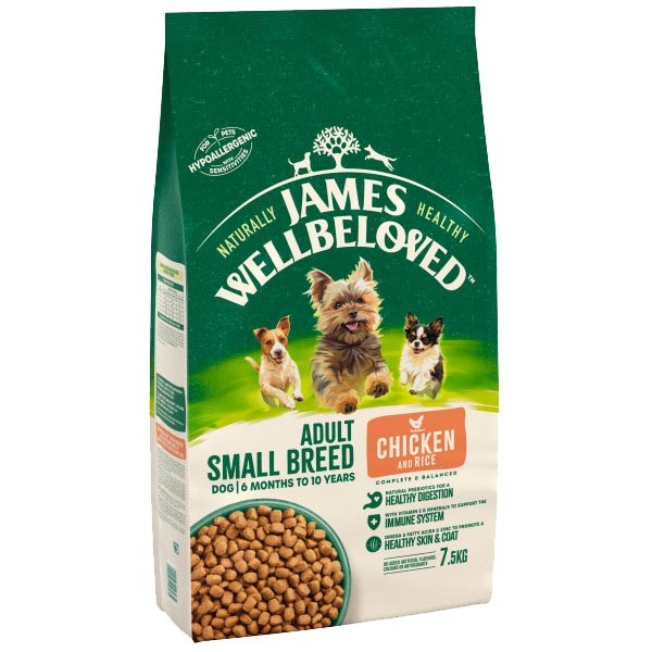 James Wellbeloved Small Breed Chicken & Rice Adult 7.5kg Dry Dog Food 1 James Wellbeloved Small Breed Chicken & Rice Adult 7.5kg Dry Dog Food