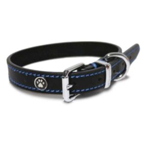 Rosewood Luxury Leather Black Collar 10-14"
