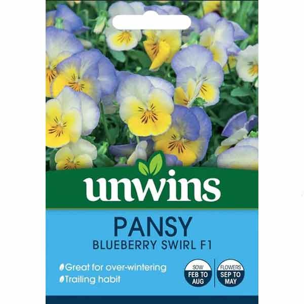 Unwins Pansy Blueberry Swirl Seeds 1 Unwins Pansy Blueberry Swirl Seeds