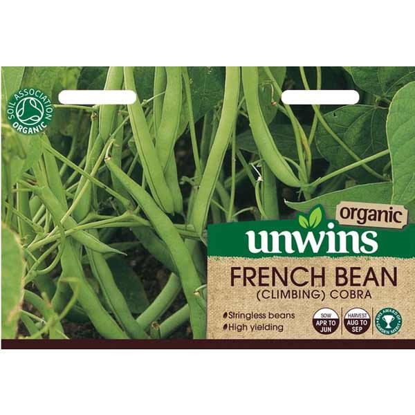 Unwins French Bean Climbing Cobra Organic Seeds 1 Unwins French Bean Climbing Cobra Organic Seeds