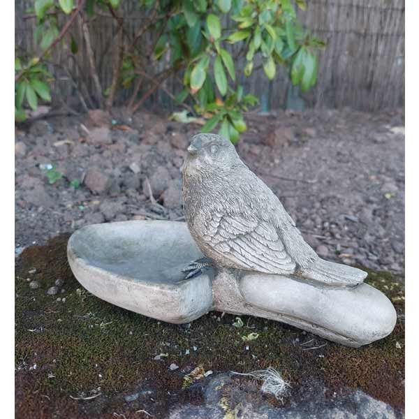 Bird on Trowel Stone Garden Ornament 13cm 1 Bird on Trowel Stone Garden Ornament 13cm